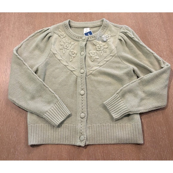 Joie Sweaters - Joie Women's Large Green Embroidered Floral Cardigan Sweater Wool Blend New